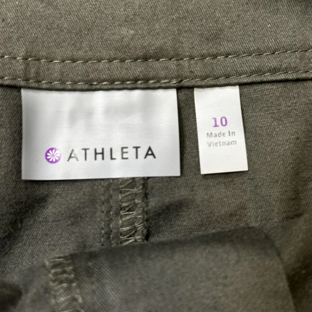 Athleta Skirt Womens 10 Green Organic Cotton Stretch Utility‎ Adjustable Pockets